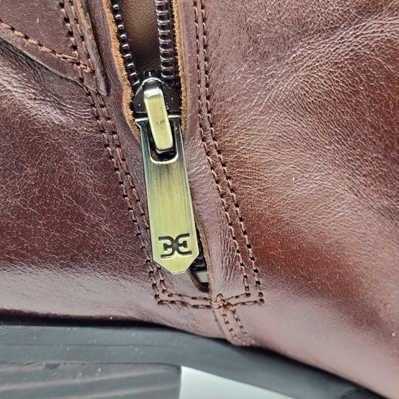 Sam Edelman Brawley Ankle Booties, Deep Pecan Leather, Women's Size 10 - Picture 5 of 16